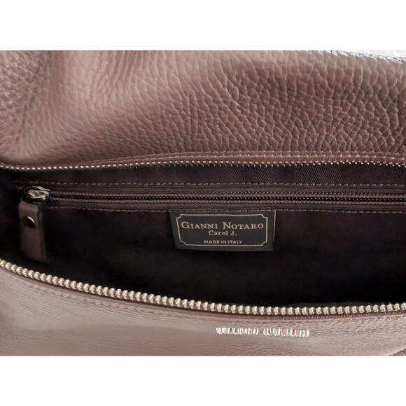NWT Gianni Notaro Brown Leather Shoulder Bag Made in Italy Designer Handbag - Picture 7 of 9